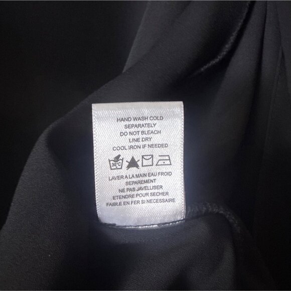 Black Pleione Womens Draped Blouse 1X Polyester With Smocked Cuffs - Picture 5 of 7